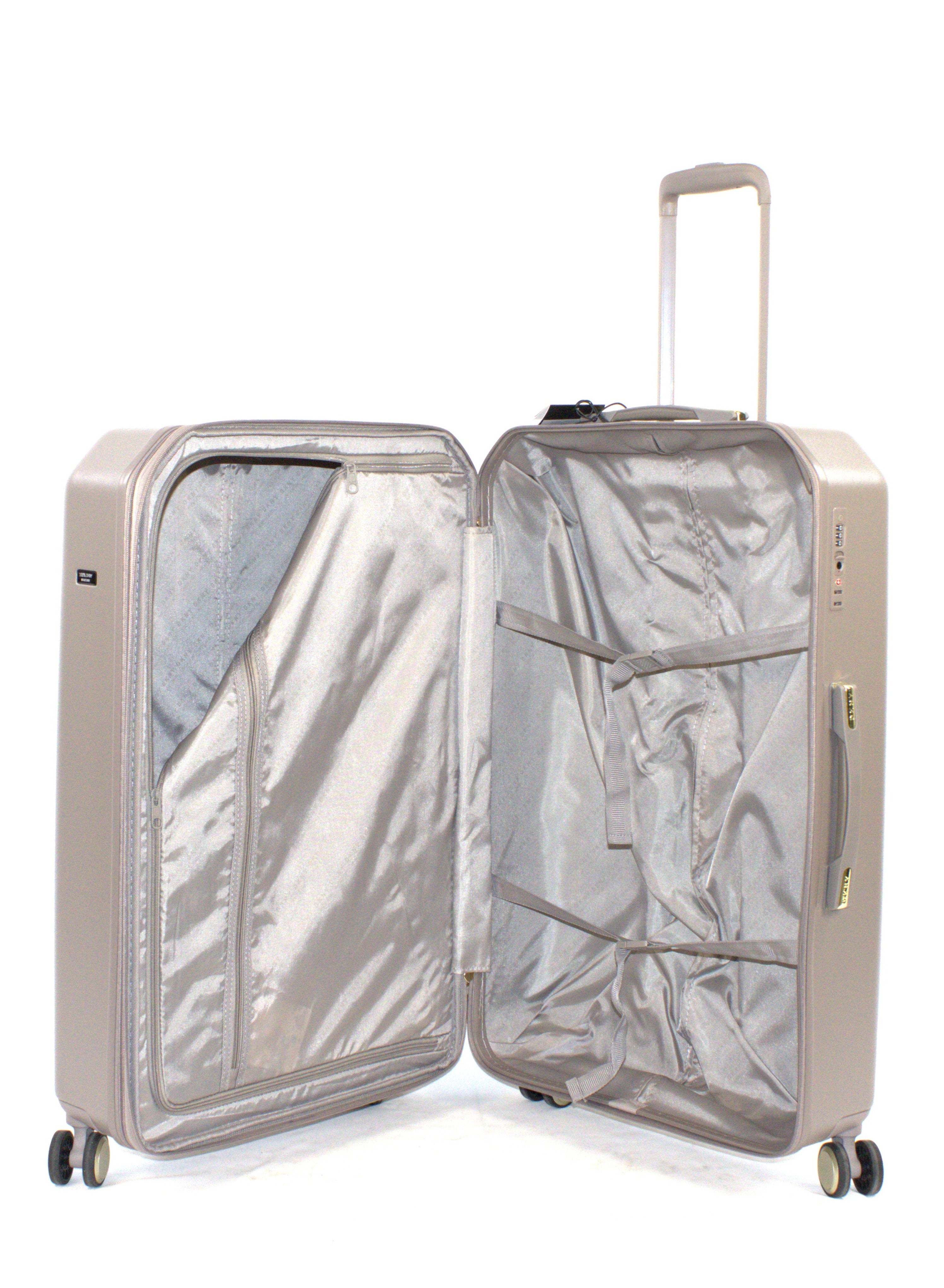 Dkny Remix Hardside Luggage on Wheels for Unisex | Ultra Lightweight ABS on with Spinner Wheels 4 Color Ash