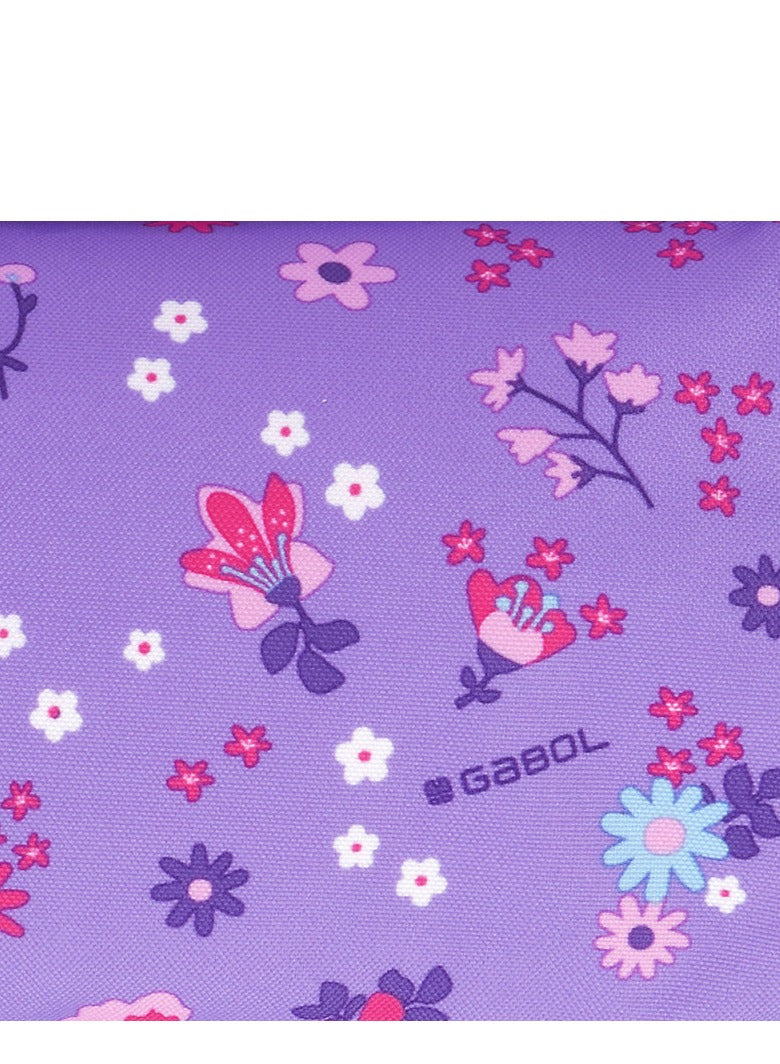 Purple Floral Pencil Case Zippered