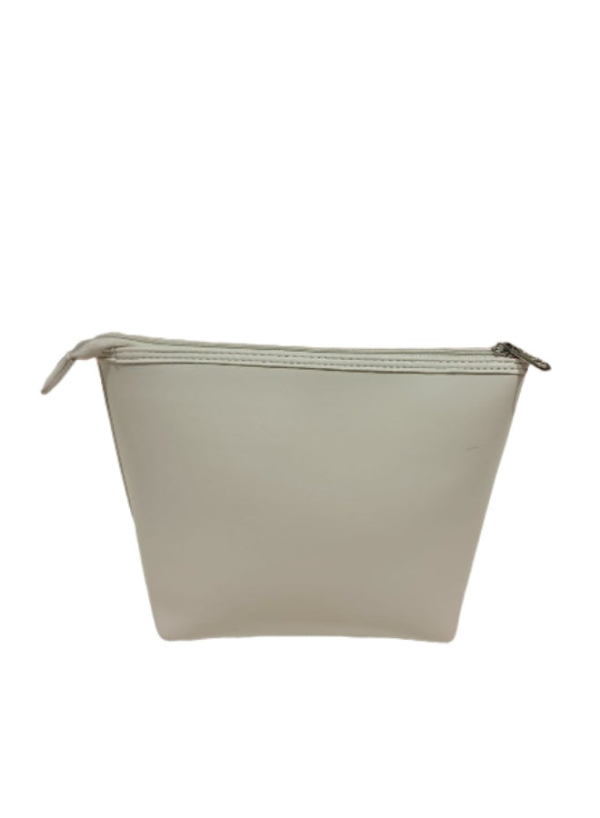 DKNY Trademark Beauty Case | Women’s Travel Cosmetic & Makeup Organizer | Large Size | Linen