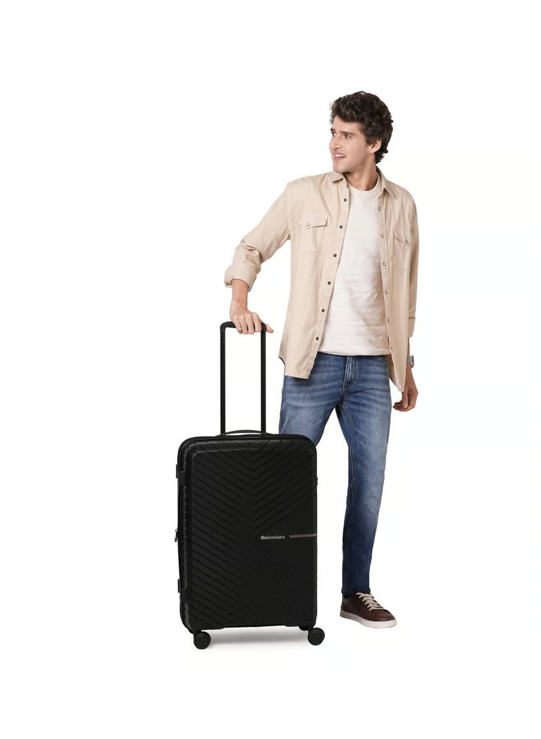 Calvin Klein Sustain 2.0 3-Piece Hardsided Luggage Set on Wheels for Unisex | Ultra Lightweight ABS with Spinner Wheels 4 Color Black