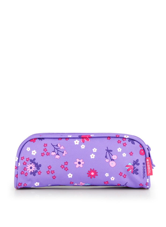 Purple Floral Pencil Case Zippered
