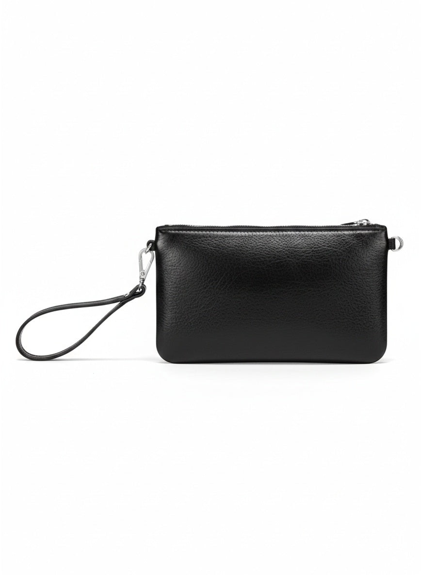 David Jones Women’s  wristlet bag lightweight bag | long handle stylish for work, school & college | Color BLACK