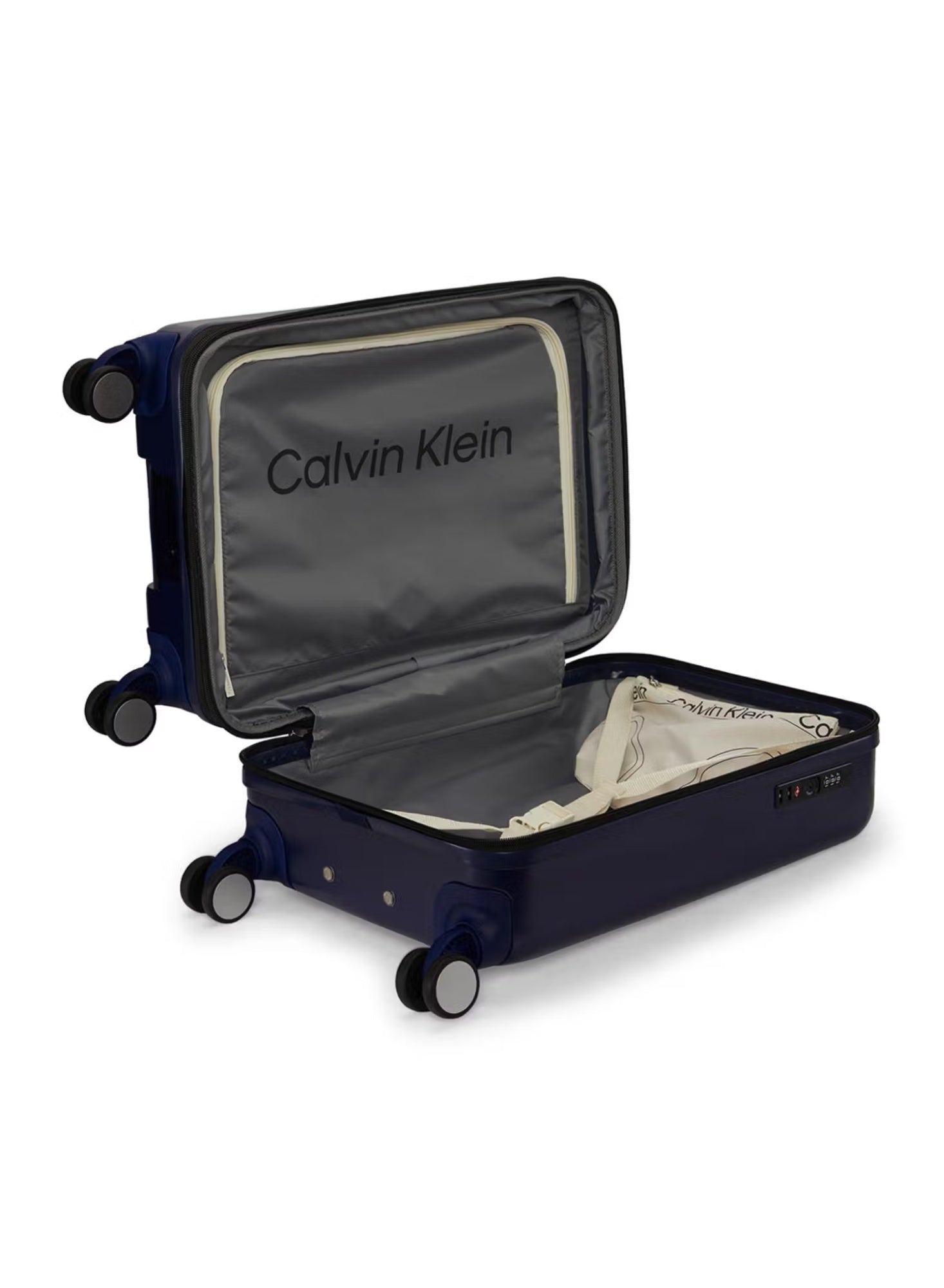 Calvin Klein In Stereo Hardside Luggage on Wheels for Unisex | Ultra Lightweight ABS with 4 Spinner Wheels|Color Midnight Navy