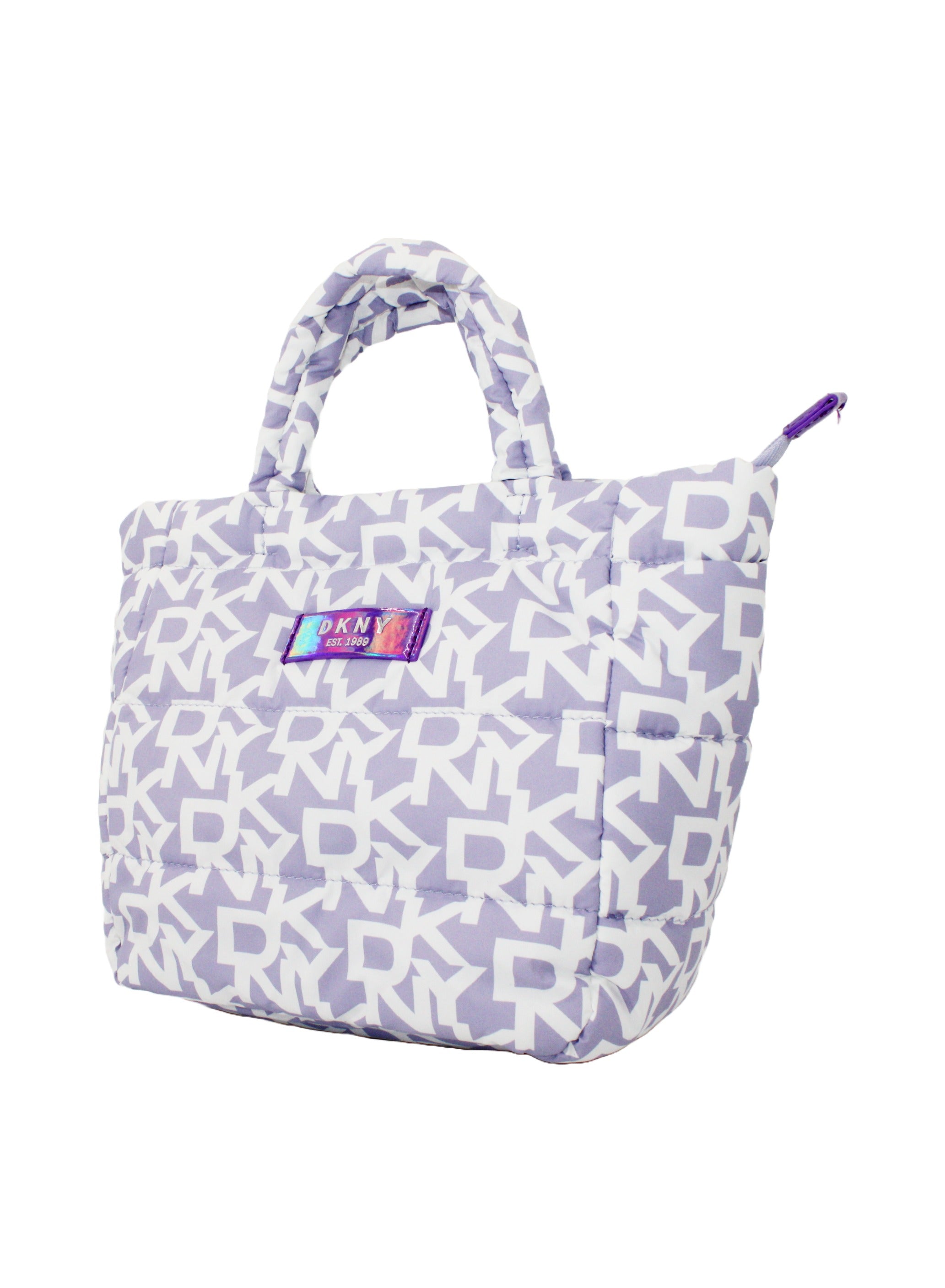 DKNY Signature Puffer Mini Tote Cosmetic Bag, Travel Make up Bag Small, Small Lightweight Cosmetic Bag Storage Bag, Small Makeup Bag, Travel Toiletry Bag