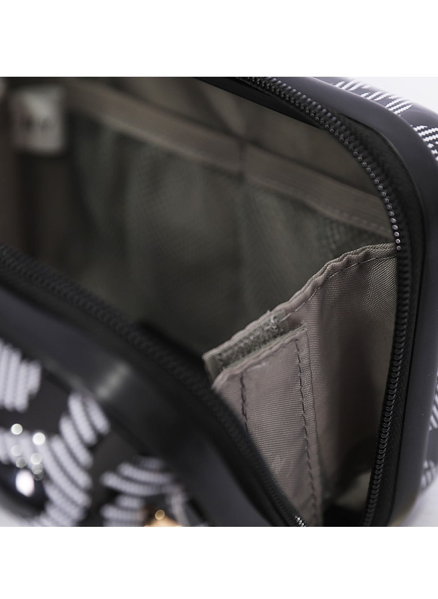 DKNY Deco Signature Beauty Case Makeup Travel Lighted Case, Cosmetic Bag Organizer Professional Adjustable Divider Storage, Waterproof Portable Make up Train Box Accessories