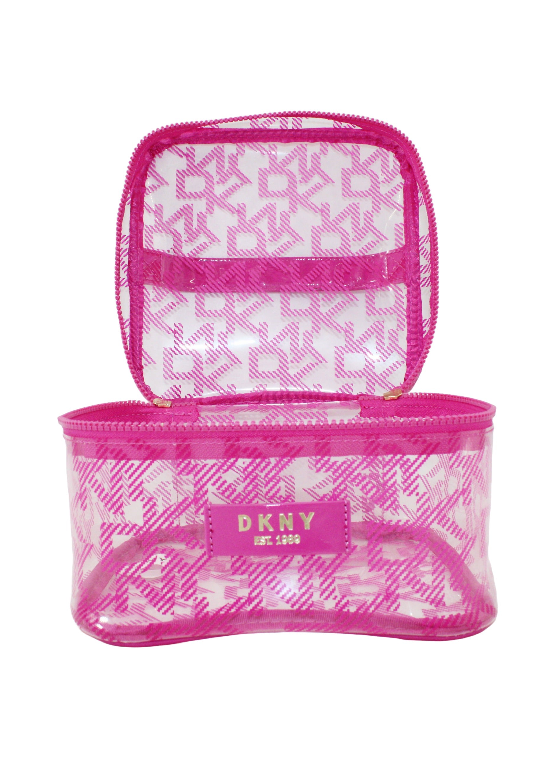 DKNY Lucid Dream Train Case Cosmetic Bag, Travel Make up Bag Small, Small Lightweight Cosmetic Bag Storage Bag, Small Makeup Bag, Travel Toiletry Bag