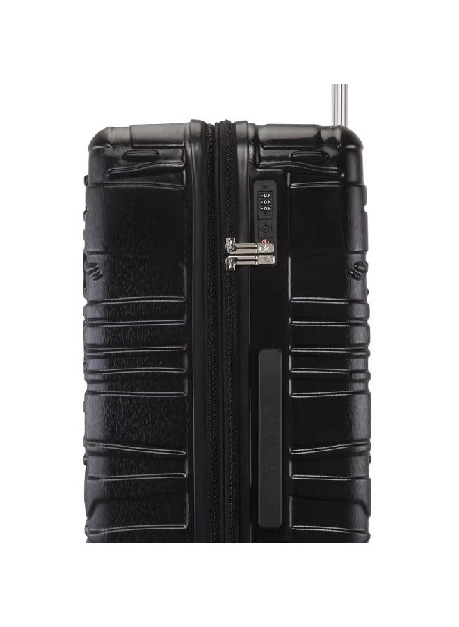 Calvin Klein State Of Flow Hardside Luggage on Wheels for Unisex | Ultra Lightweight ABS with 4 Spinner Wheels | Color Black