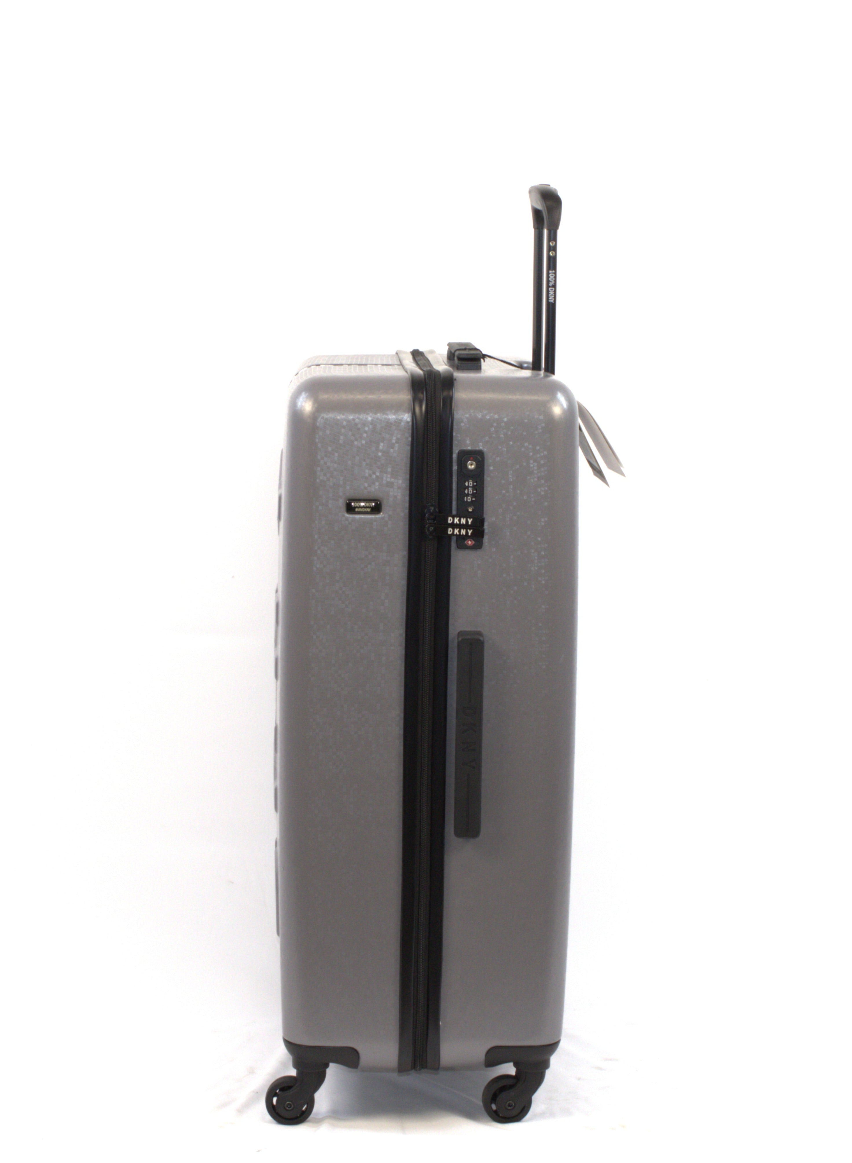 DKNY Front & Center  Hardside Luggage on Wheels for Unisex | Ultra Lightweight ABS on with Spinner Double Wheels 4 Color Silver