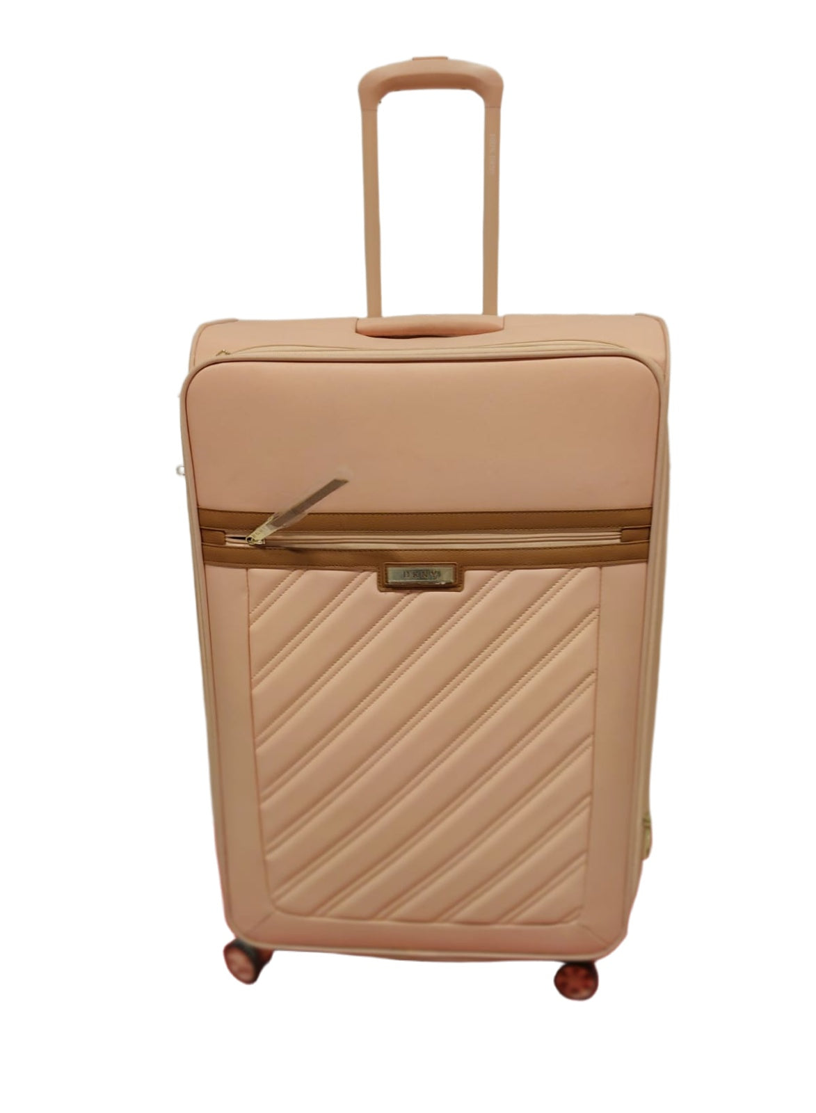 DKNY Sweet Dreams Medium Upright Luggage | Lightweight Travel Trolley Bag with Wheels | Durable Suitcase | Peach Bloom