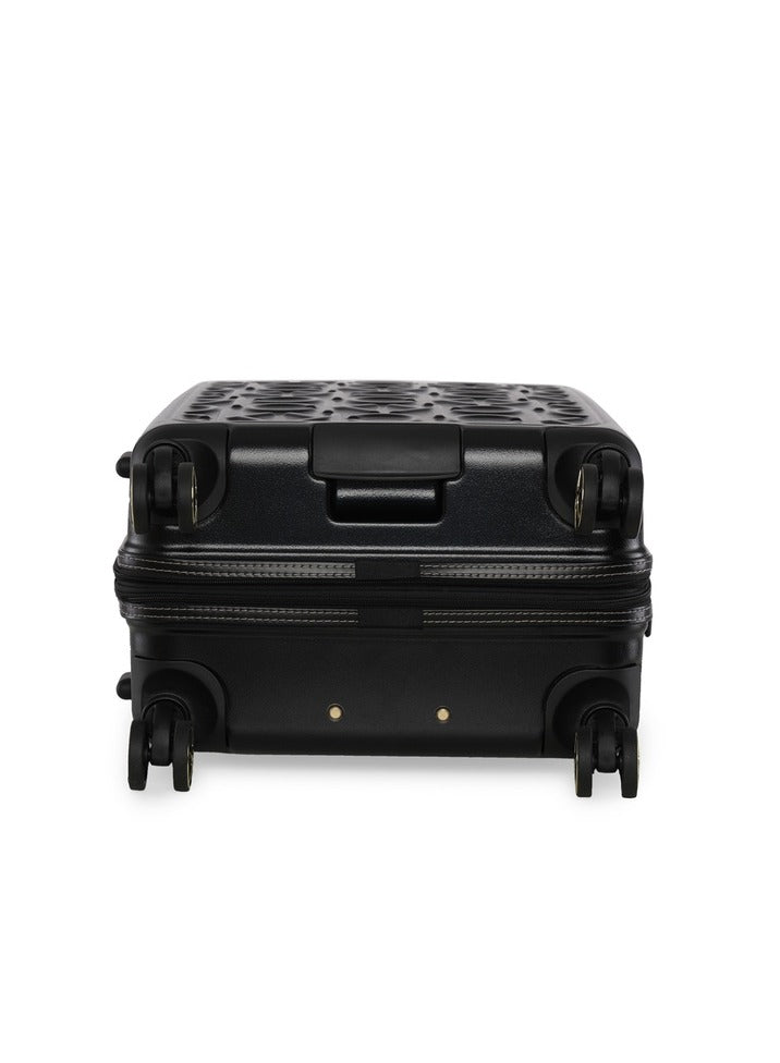Big Monogram Hardside Spinner Luggage On Wheels, Ultra Lightweight ABS, 4 Double Wheels Color BLACK