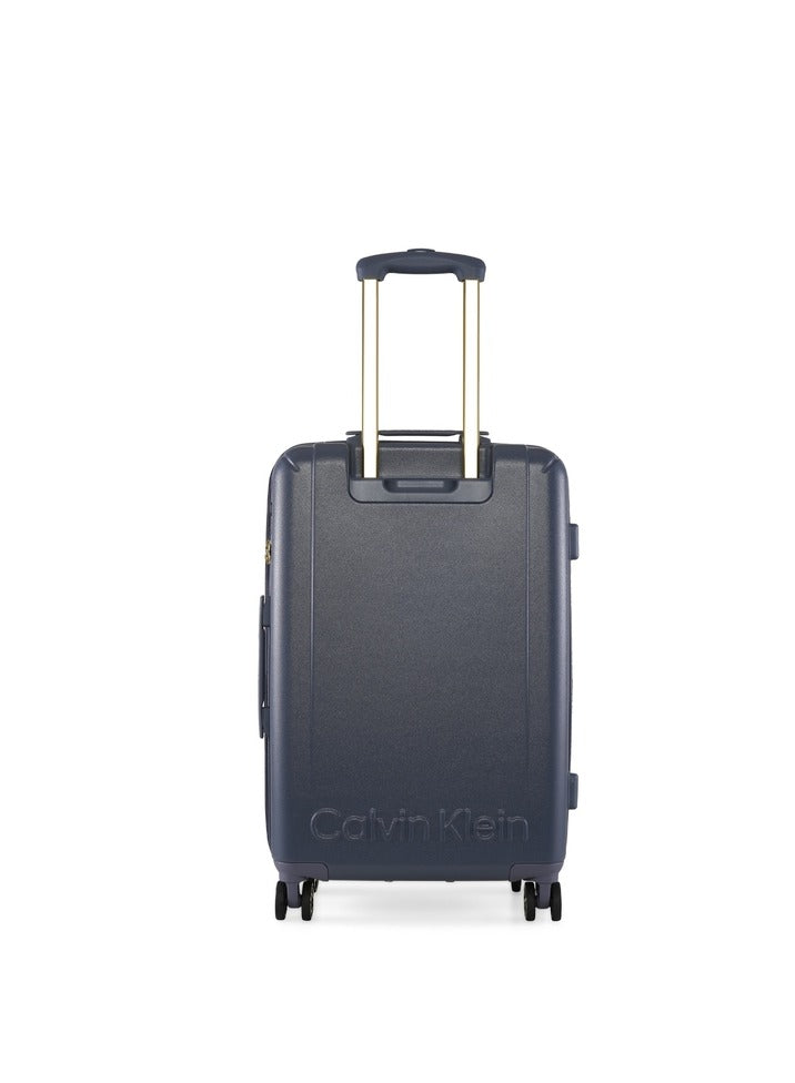 Big Monogram Hardside Spinner Luggage On Wheels, Ultra Lightweight ABS, 4 Double Wheels Color DENIM
