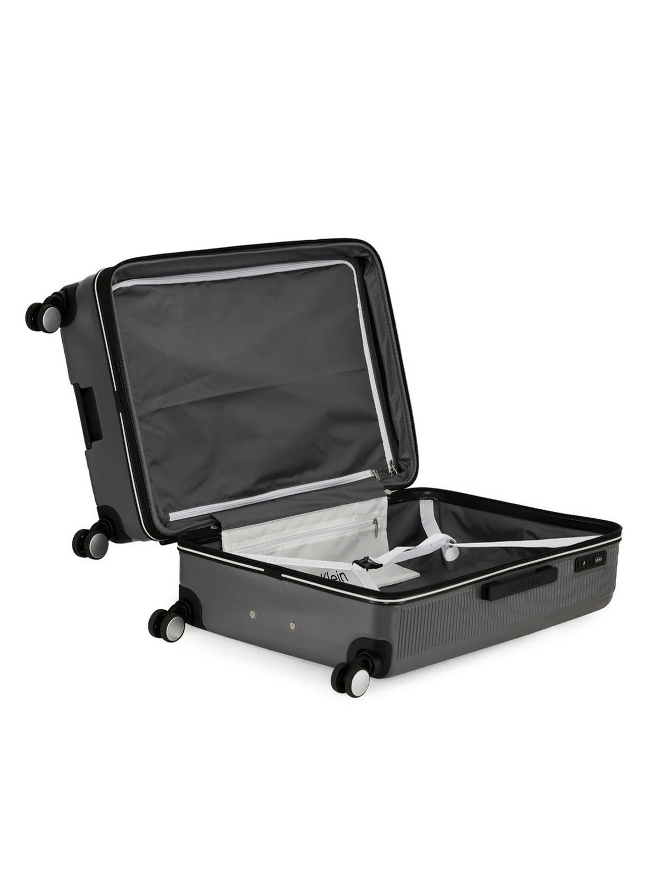 Calvin Klein Fly Control 3-Piece Hardsided Luggage Set on Wheels for Unisex | Ultra Lightweight ABS with Spinner Wheels 4 Color Granite Grey