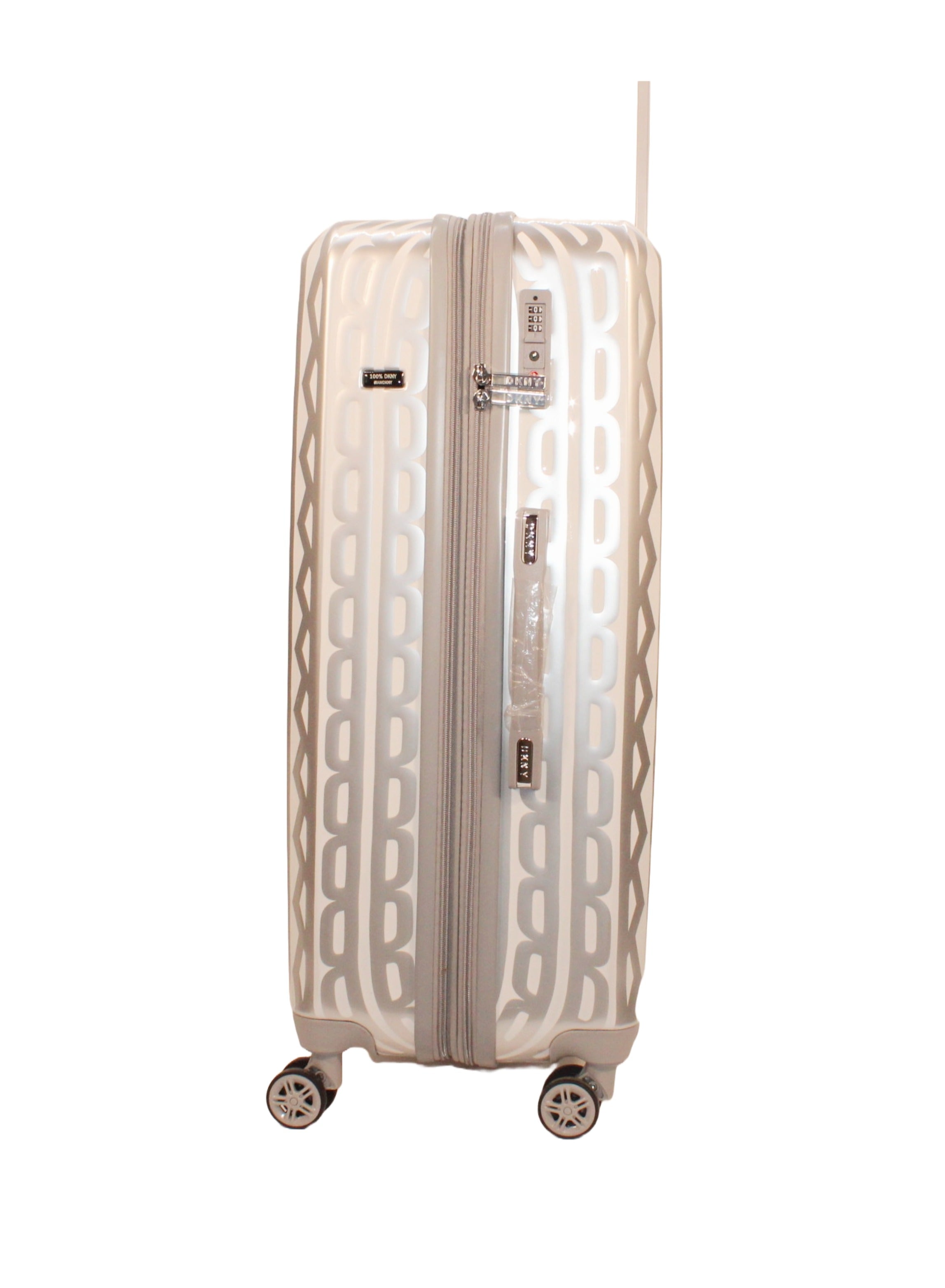 DKNY Hardside Luggage on Wheels – Silver | Unisex | Lightweight & Durable Spinner Suitcase
