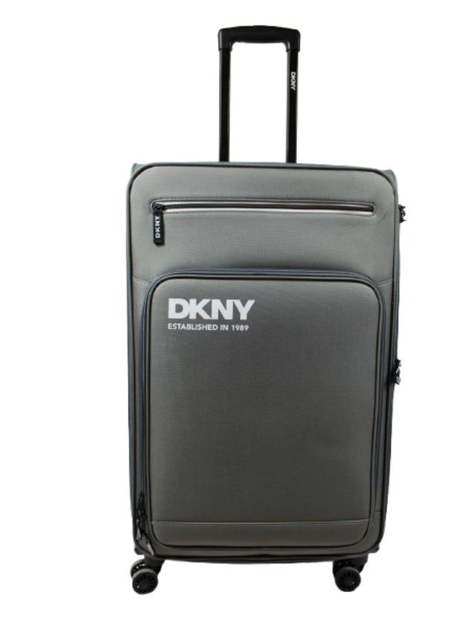 DKNY Established Softside Luggage on Wheels for Unisex | Ultra Lightweight ABS on with Spinner Wheels 4 Color Charcoal