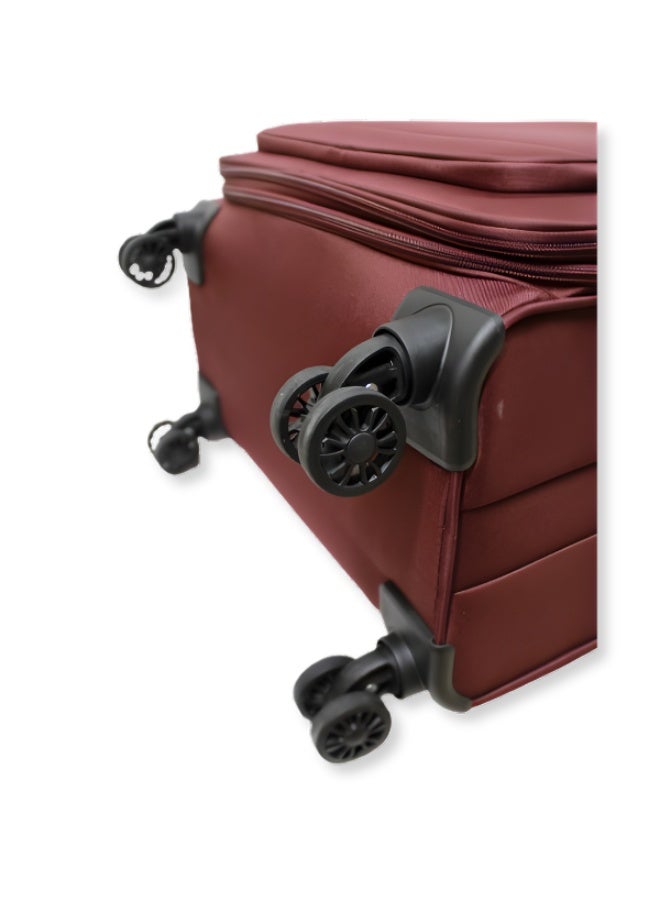 DKNY Softside Luggage on Wheels for Unisex | Ultra Lightweight ABS on with Spinner Wheels 4 Color Dark Red