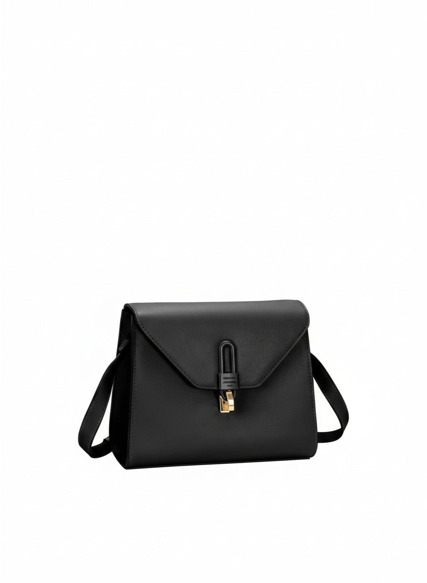 David Jones Shoulder Bag for Women, faux Leather Hobo Crossover Fashion Handbag Purse Color BLACK