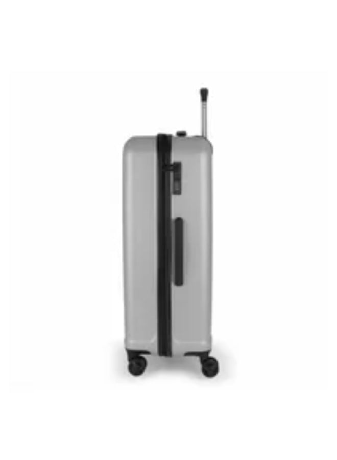 Gabol Orleans Medium Trolley Bag – Plata (Silver) – ABS Hard Shell 4-Wheel Lightweight Travel Suitcase