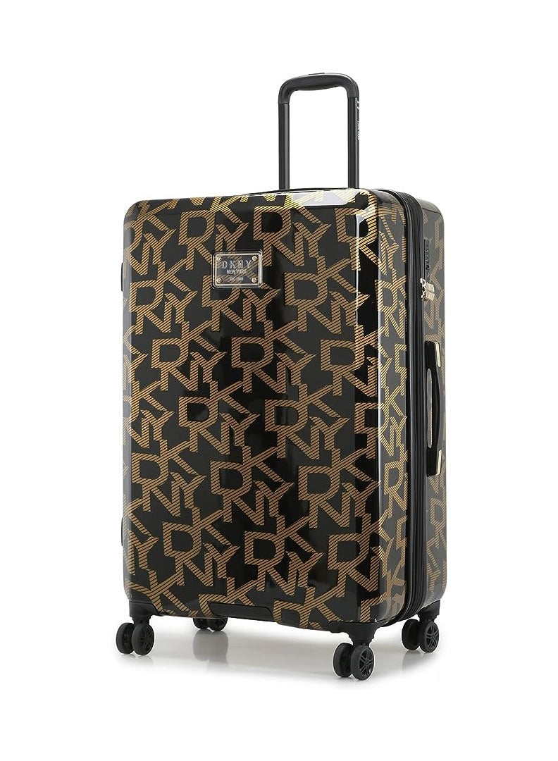 DKNY Deco Signature Hardside Luggage on Wheels for Unisex | Ultra Lightweight ABS on with Spinner 4 Double Wheels  and  Multicolor