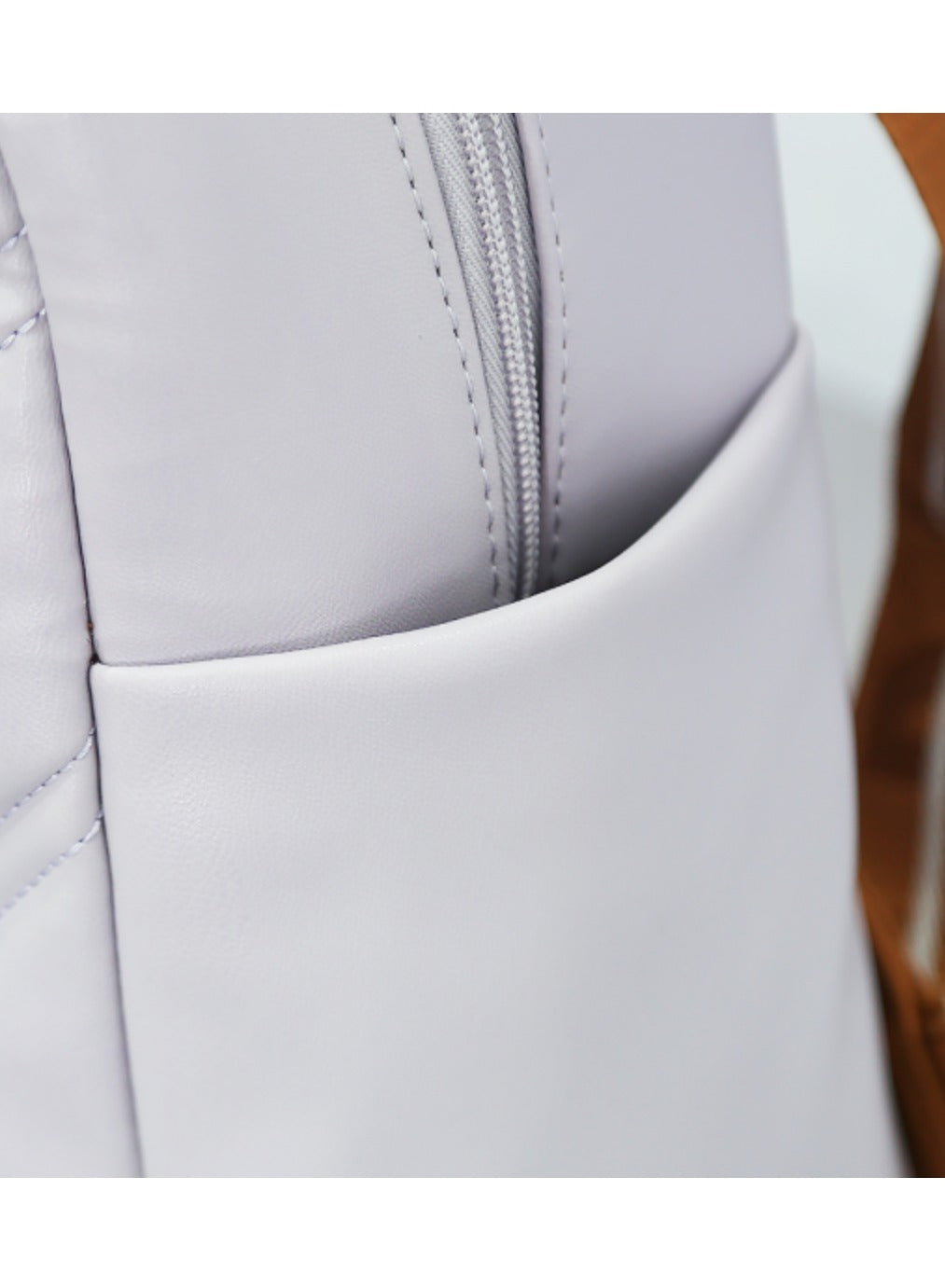 DKNY Leather Backpack for Women | Stylish light grey Color | Lightweight & Durable Design