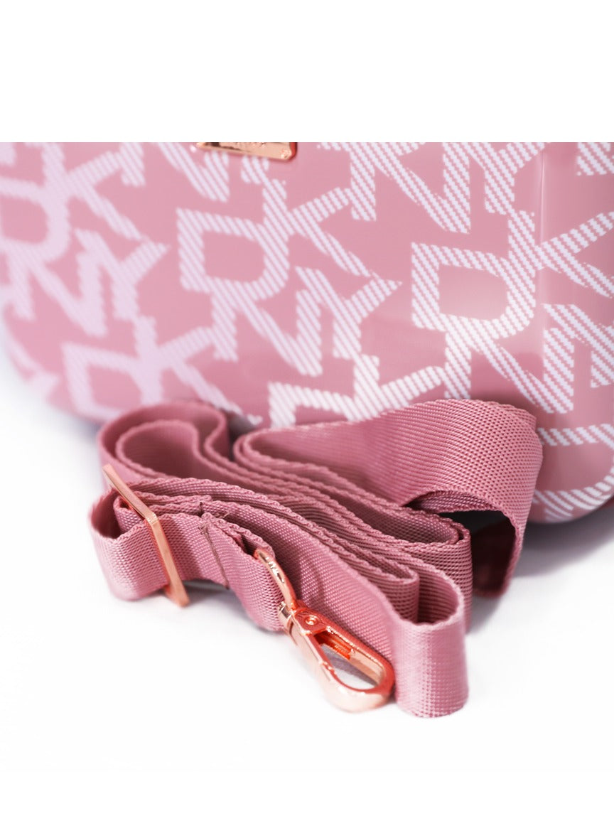 DKNY Deco Signature Beauty Case Makeup Travel Lighted Case, Cosmetic Bag Organizer Professional Adjustable Divider Storage, Waterproof Portable Make up Train Box Accessories