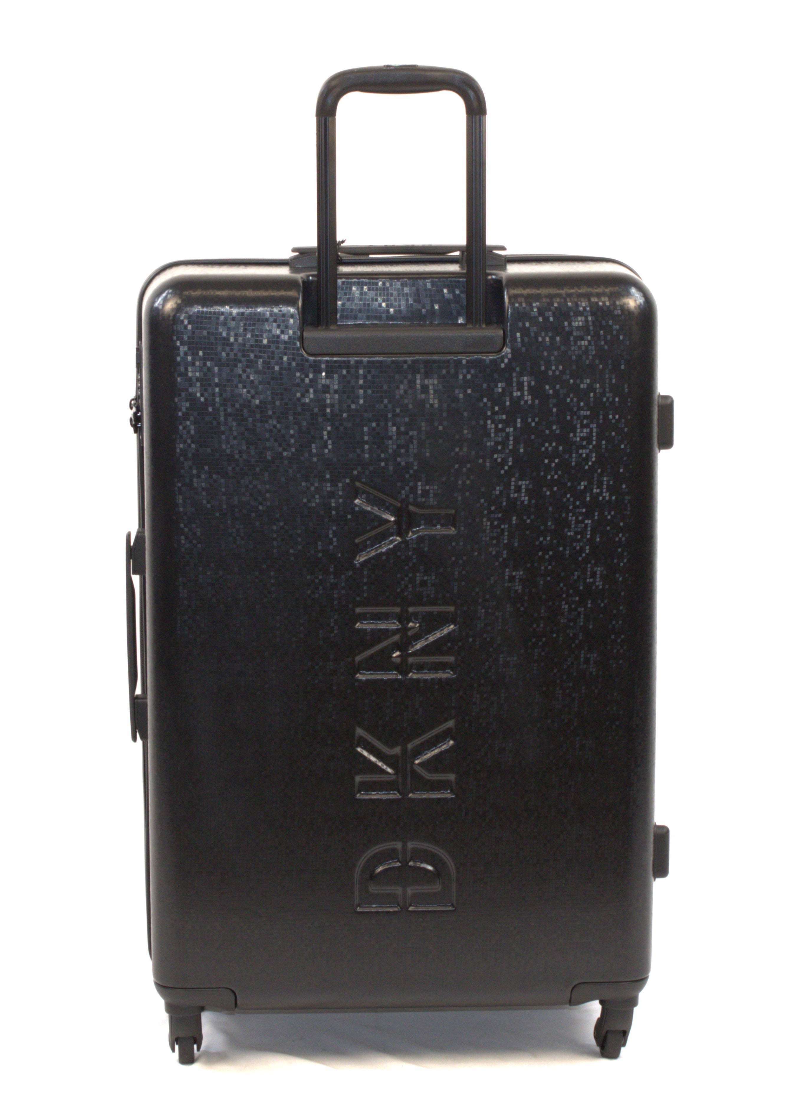 DKNY Front & Center Hardside Luggage on Wheels for Unisex | Ultra Lightweight ABS on with Spinner Double Wheels 4 Color Black