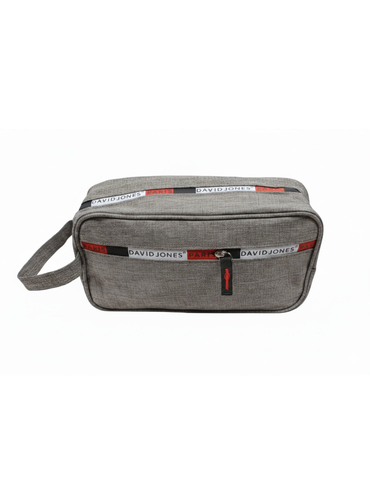 David Jones Men’s Toiletry Bag Travel Organizer with Wrist Strap | Stylish & Durable Grooming Pouch | Color Grey