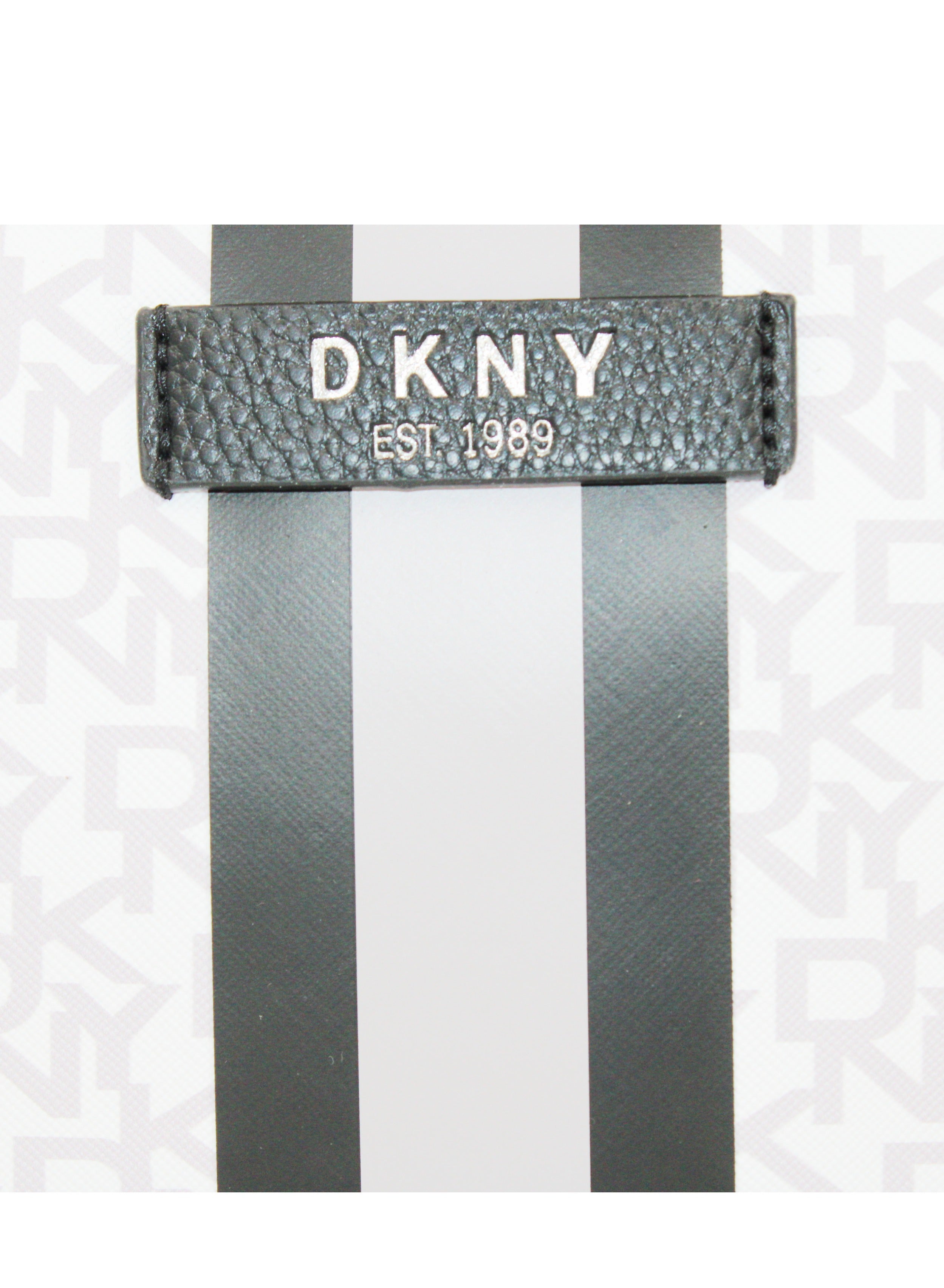 DKNY Signature Stripe 2.0 Mini Tote Cosmetic Bag, Travel Make up Bag Small, Small Lightweight Cosmetic Bag Storage Bag, Small Makeup Bag, Travel Toiletry Bag