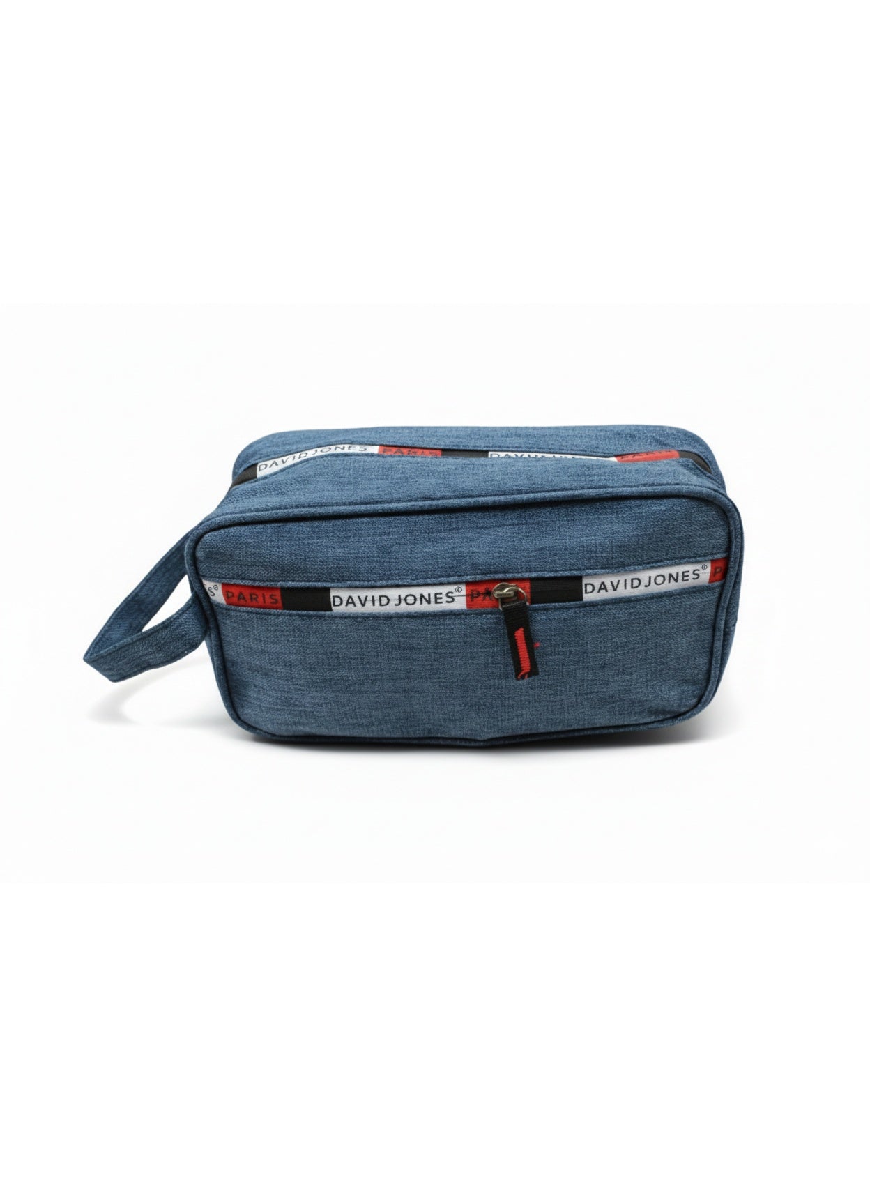 David Jones Men’s Toiletry Bag Travel Organizer with Wrist Strap | Stylish & Durable Grooming Pouch | Color Blue