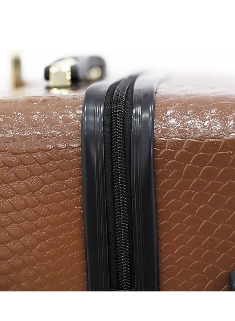 BEBE MARTA 3-Piece Hardsided Luggage Set on Wheels for Unisex | Ultra Lightweight ABS with Spinner Wheels 4 Color Brown