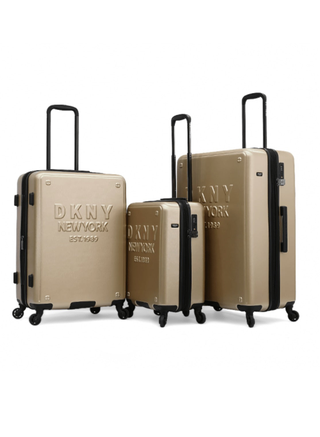 Dkny New Yorker Hardside Luggage on Wheels for Unisex | Ultra Lightweight ABS on with Spinner Wheels 4 Color Champagne