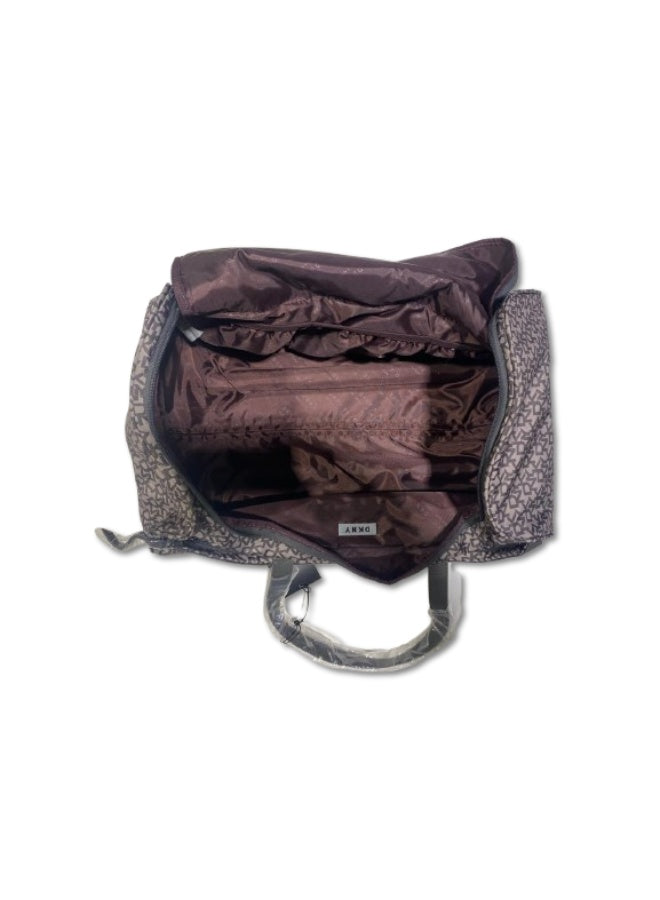 DKNY Vintage Signature Wheeled Duffle Bag – Iron/Smoke Color | One-Size Travel Duffle with Wheels & Telescopic Handle