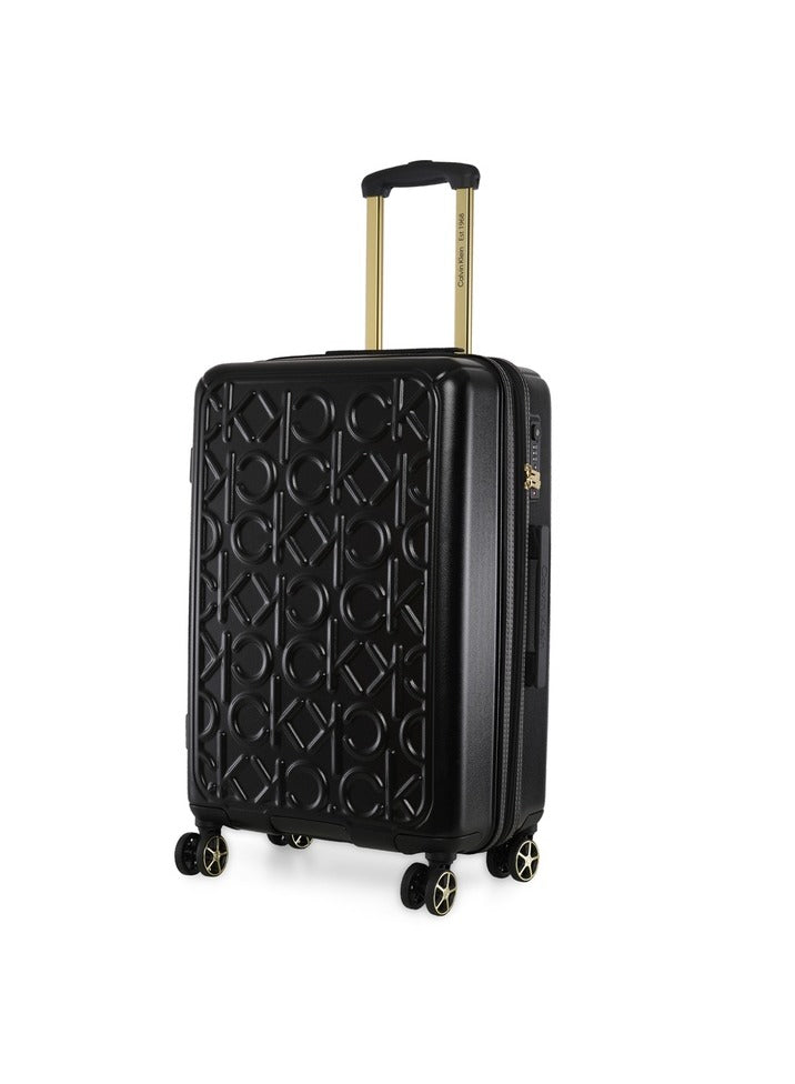 Big Monogram Hardside Spinner Luggage On Wheels, Ultra Lightweight ABS, 4 Double Wheels Color BLACK