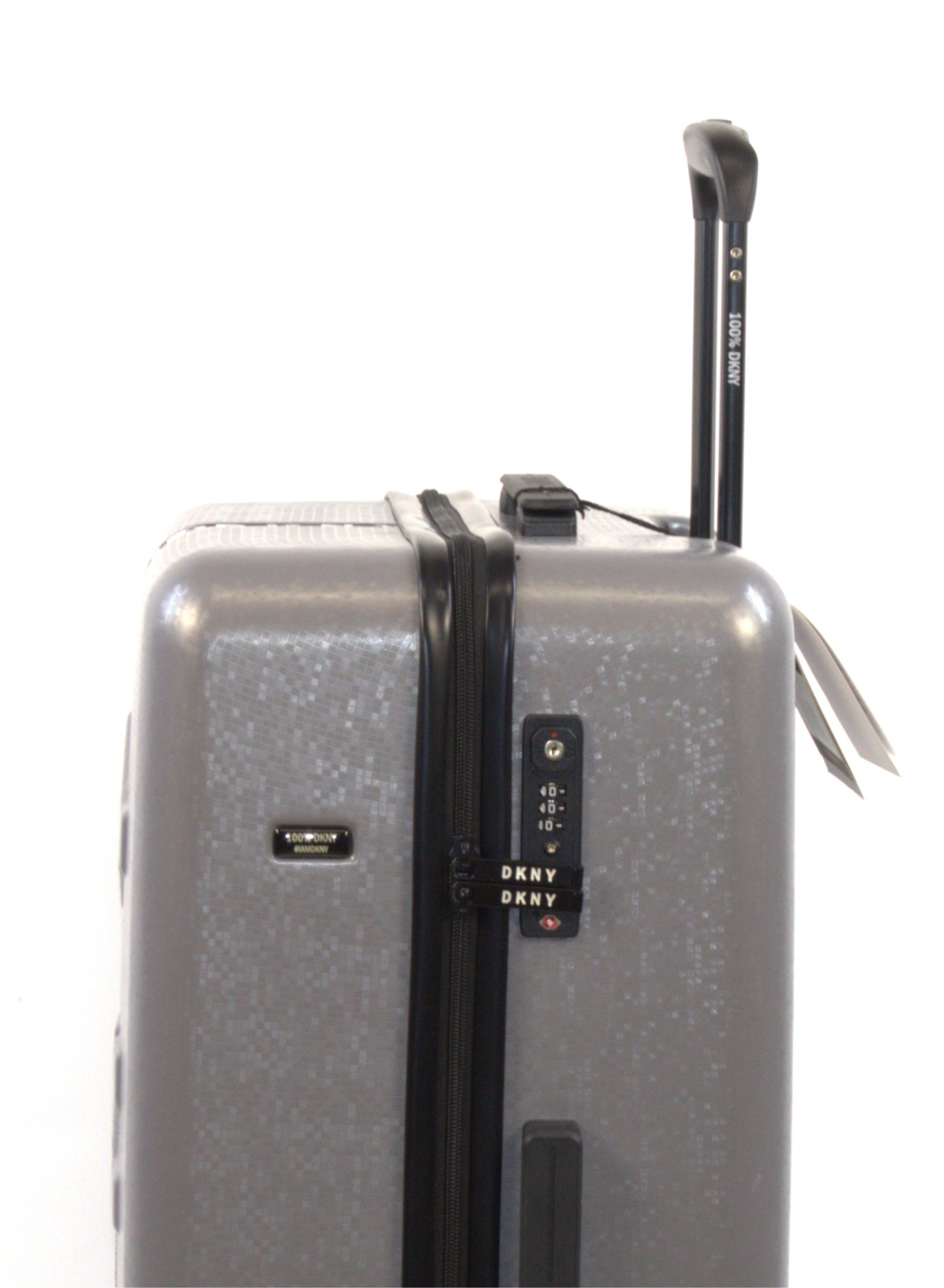 DKNY Front & Center  Hardside Luggage on Wheels for Unisex | Ultra Lightweight ABS on with Spinner Double Wheels 4 Color Silver