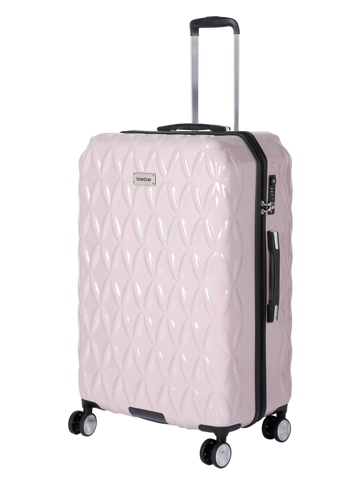 BEBE Tiara Hardside Luggage on Wheels for Unisex | Ultra Lightweight ABS on with Spinner Wheels 4 Color Rose Pink