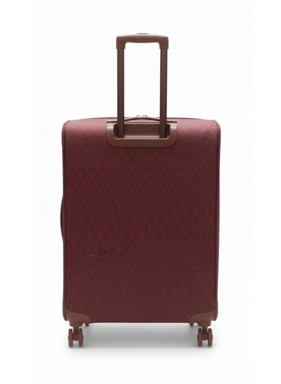 DKNY Vintage Signature Large Check-In Trolley Bag | 28-Inch Softside Spinner Suitcase | Dark Red