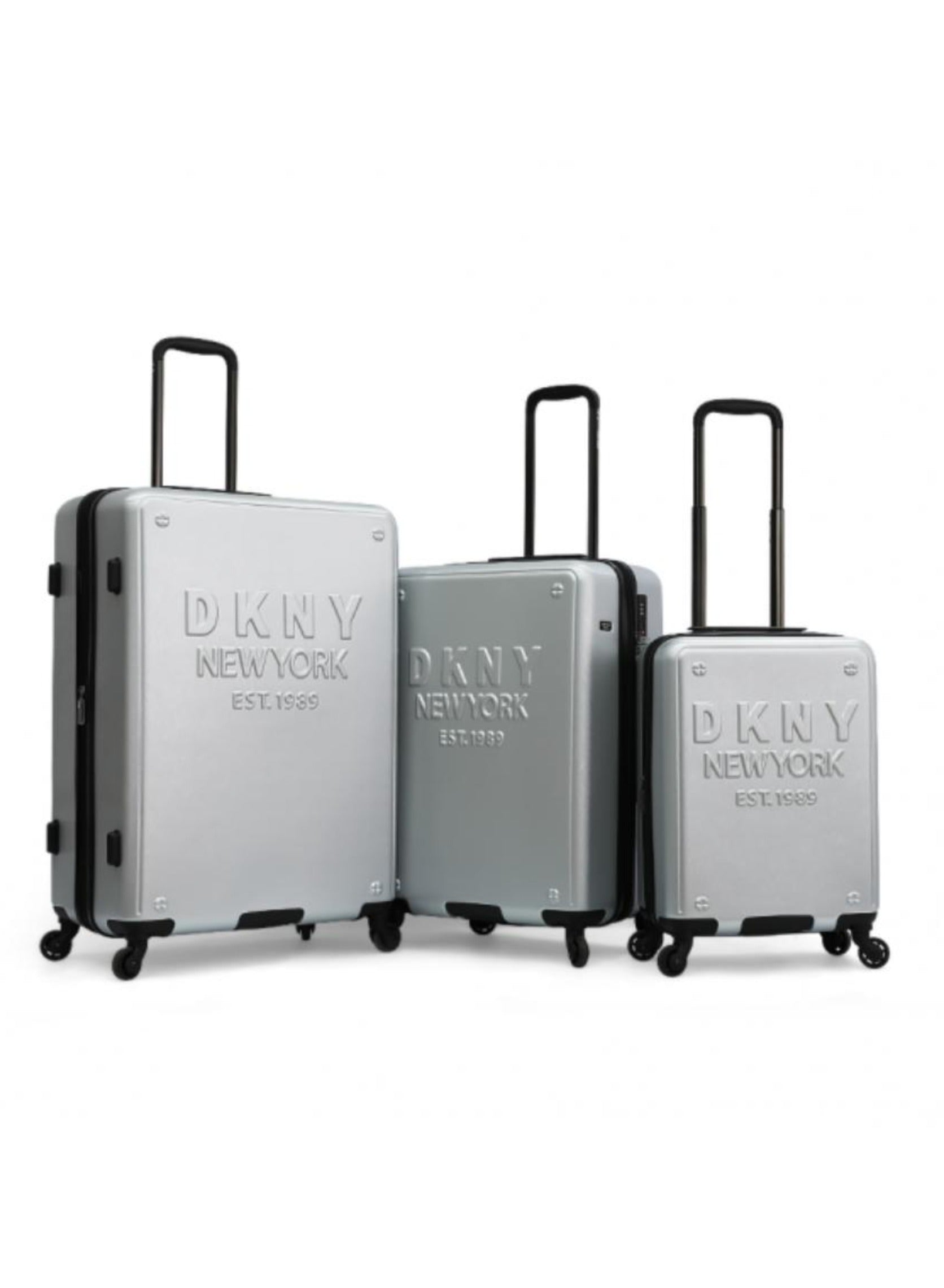 Dkny New Yorker Hardside Luggage on Wheels for Unisex | Ultra Lightweight ABS on with Spinner Wheels 4 Color Silver