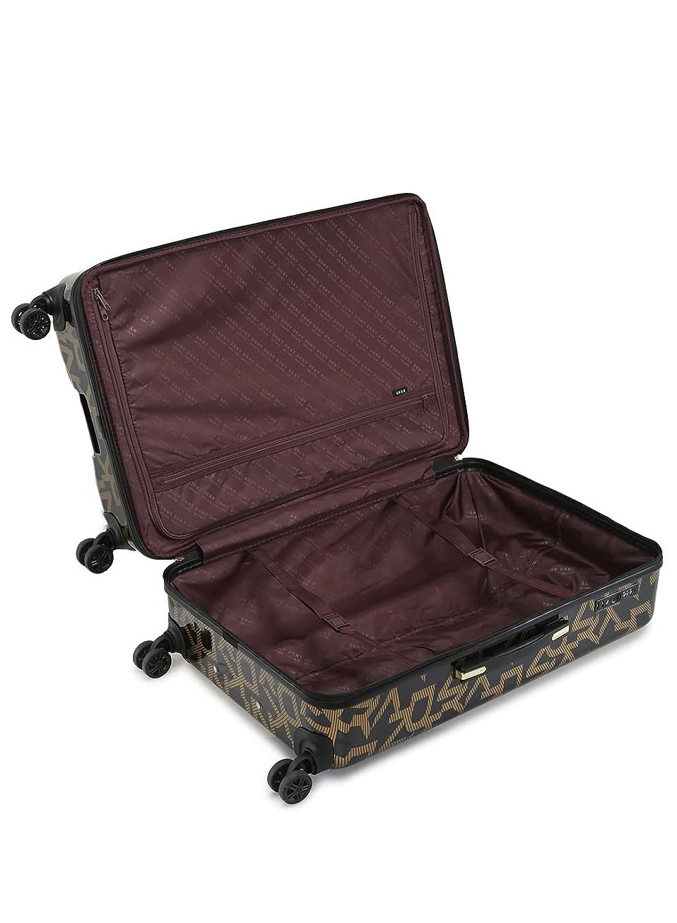 DKNY Deco Signature Hardside Luggage on Wheels for Unisex | Ultra Lightweight ABS on with Spinner 4 Double Wheels  and  Multicolor