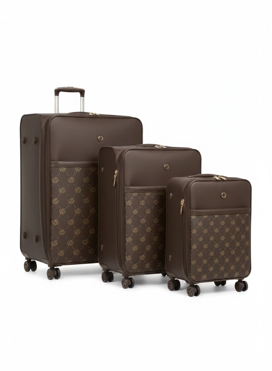 STREET CRED soft side luggage on wheels for Unisex | Ultra Lightweight ABS on with Spinner wheels 4 Color CBR/CHOCOL/BROWN