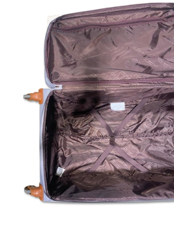 DKNY Autograph Large Hard Shell Suitcase – Storm Grey | Lightweight Trolley Luggage with 360° Spinner Wheels