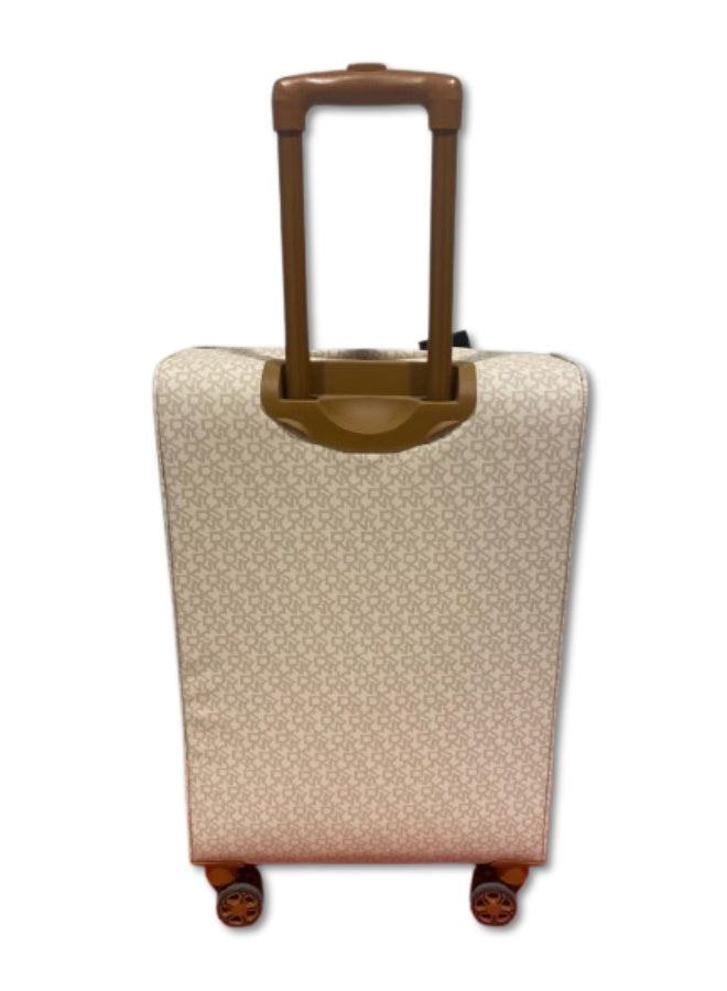 DKNY Signature Stripe Large Hard-Sided Suitcase - Stormy Grey | Lightweight Suitcase with 360° Spinner Wheels - Large