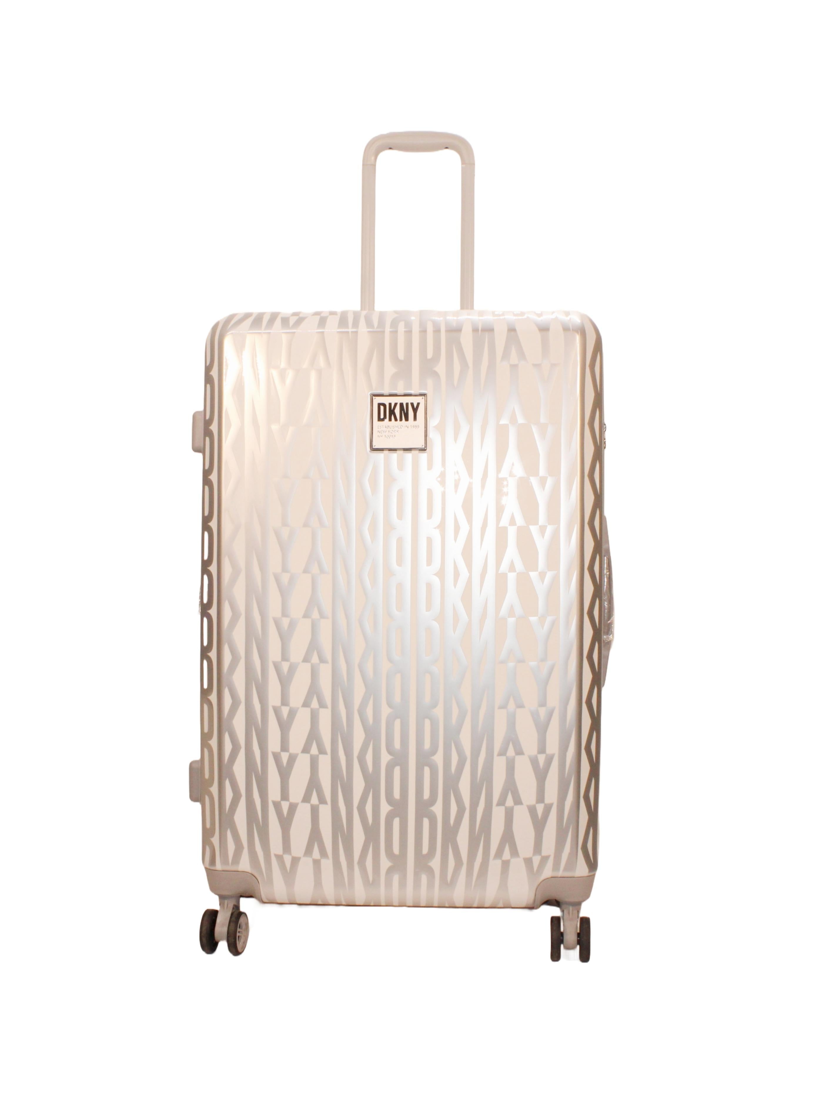 DKNY Hardside Luggage on Wheels – Silver | Unisex | Lightweight & Durable Spinner Suitcase