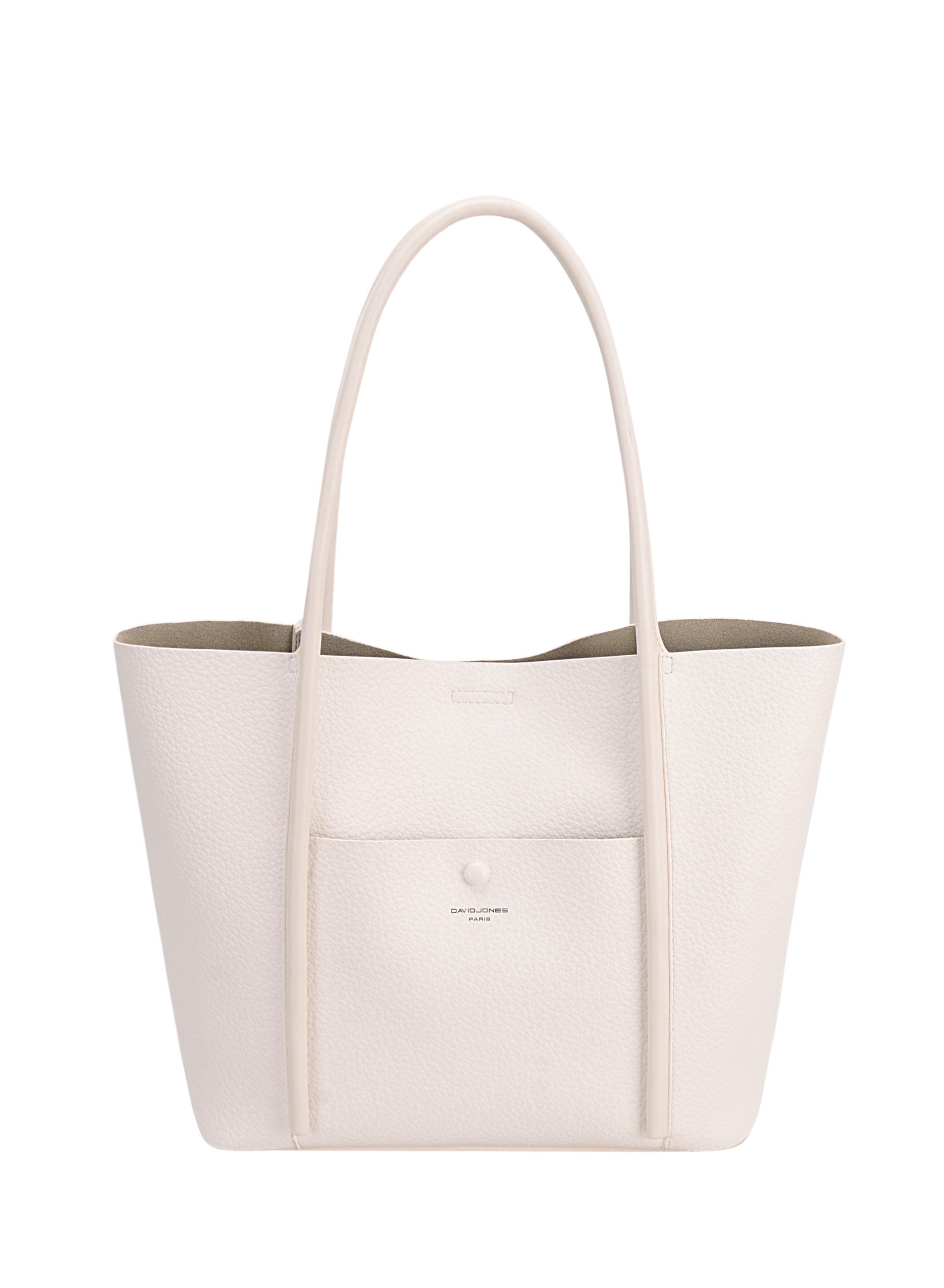 David Jones Small hand-held tote bag in grained imitation leather Tote Bag Handbag for Women