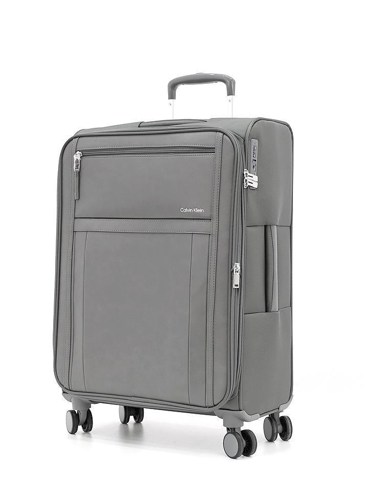 Calvin Klein Solana Softside Spinner Luggage On Wheels, Ultra Lightweight Polyester, 4 Double Wheels