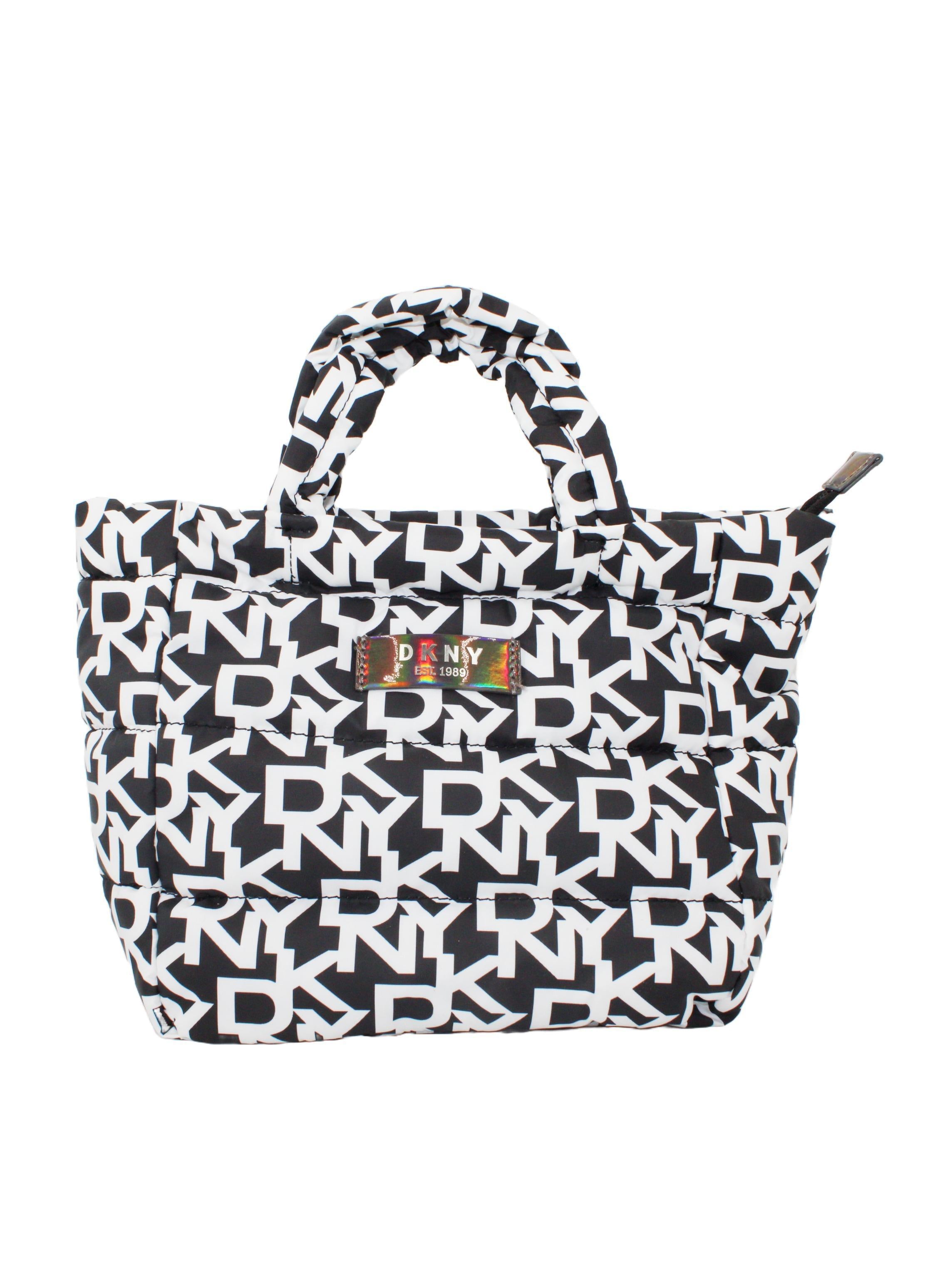 DKNY Signature Puffer Mini Tote Cosmetic Bag, Travel Make up Bag Small, Small Lightweight Cosmetic Bag Storage Bag, Small Makeup Bag, Travel Toiletry Bag