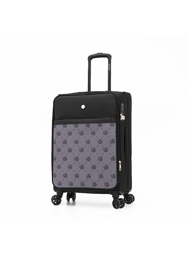 DKNY STREET CRED Softside 3-piece Luggage Set on Wheels for Unisex | Ultra Lightweight ABS with Spinner Wheels 4 Color Black with Grey Pattern