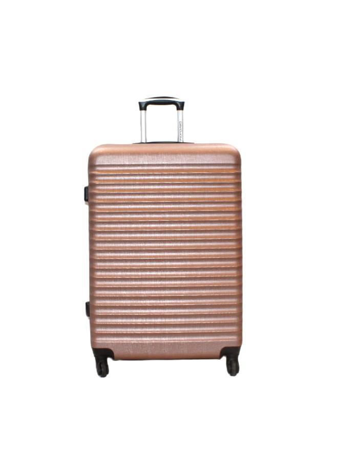 David Jones PARIS Luggage, Hardside Spinner Luggage, Ultra Lightweight ABS, 4 Double Wheels  - Rose gold/beige