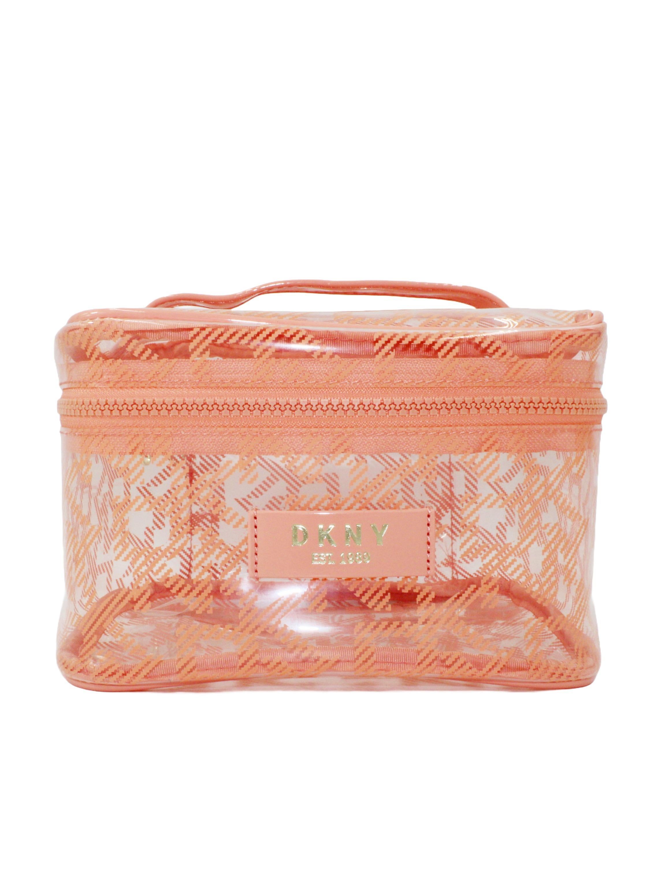 DKNY Lucid Dream Train Case Cosmetic Bag, Travel Make up Bag Small, Small Lightweight Cosmetic Bag Storage Bag, Small Makeup Bag, Travel Toiletry Bag