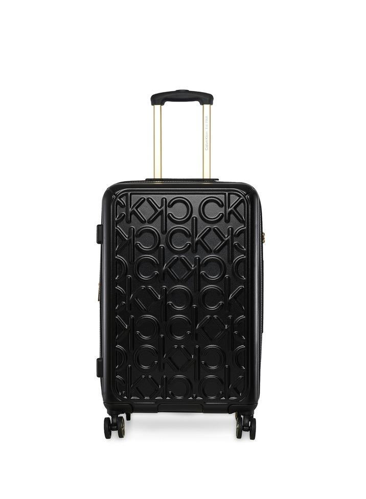 Big Monogram Hardside Spinner Luggage On Wheels, Ultra Lightweight ABS, 4 Double Wheels Color BLACK
