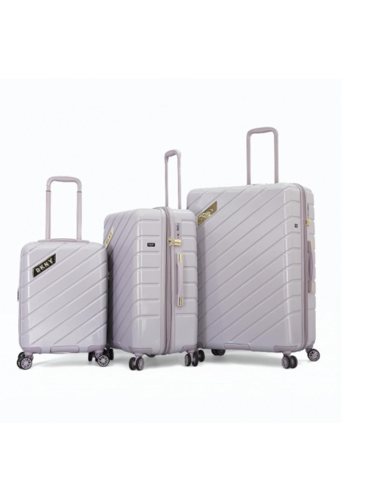 Bias HS Hard Case Luggage Trolley for Unisex ABS Lightweight 4 Double Wheeled Suitcase With Built In TSA Type Lock Color Lavender