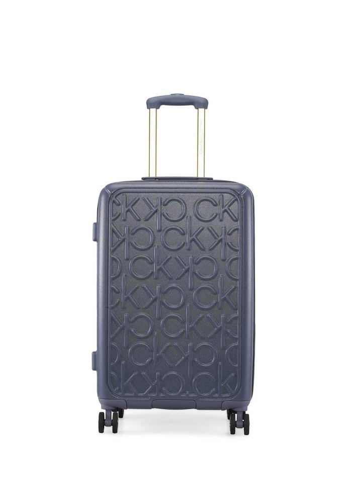 Big Monogram Hardside Spinner Luggage On Wheels, Ultra Lightweight ABS, 4 Double Wheels Color DENIM